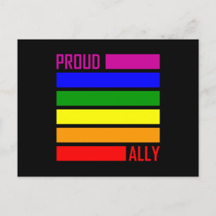 Carte Postale FIER ALLY FLAG LGBT Pride Mois LGBTQ Rainbow