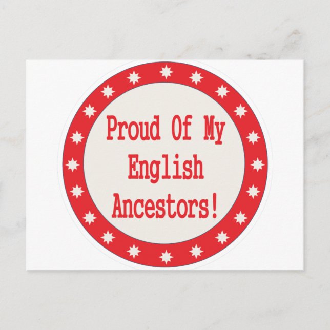 Carte Postale Fier De Mes Ancêtres Anglais (Devant)