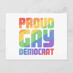 Carte Postale Fier Démocrate Gay Drôle LGBT