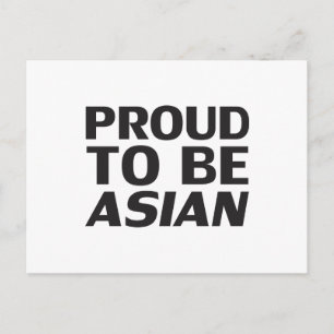 Carte Postale Fier d'être asiatique, noir blanc