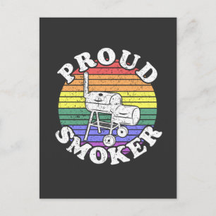 Carte Postale Fier Fumeur Rétro LGBT BBQ Fumeur T-shirt