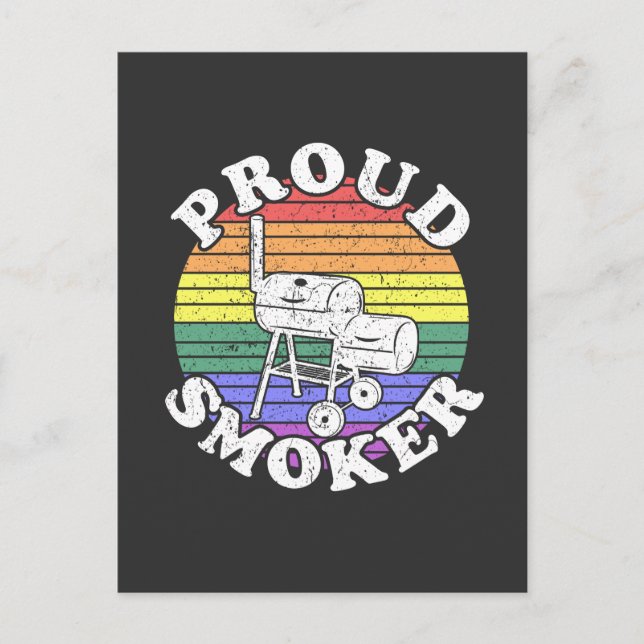 Carte Postale Fier Fumeur Rétro LGBT BBQ Fumeur T-shirt (Devant)