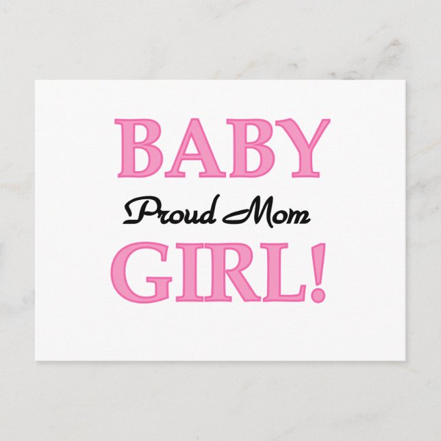 Carte Postale Fier Maman Baby Girl Tshirts et cadeaux (Devant)