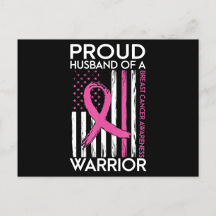Carte Postale Fier Mari D'Un Guerrier Soutien Au Cancer Du Sein 