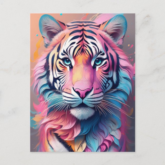 Carte Postale Fierce Beauty Pink Tiger (Devant)