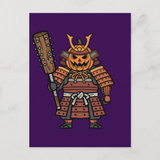 Carte Postale Fierce Pumpkin Samurai Warrior with Kanabo Club Il