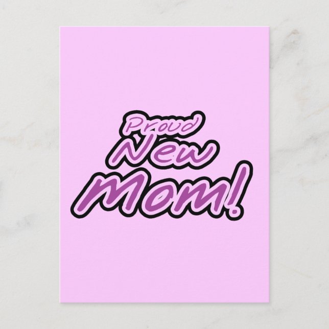 Carte Postale Fière nouvelle maman Purple Texte Tshirts et cadea (Devant)