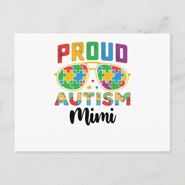 Carte Postale Fière sensibilisation à l'autisme Mimi maman (Devant)