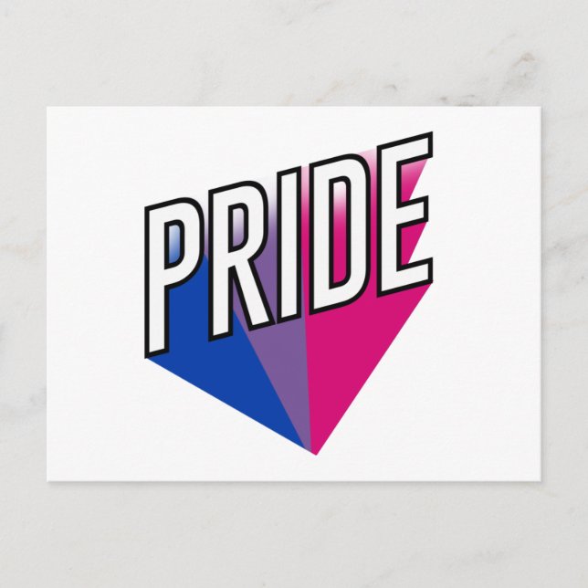 Carte Postale Fierté bisexuelle éclatée (Devant)