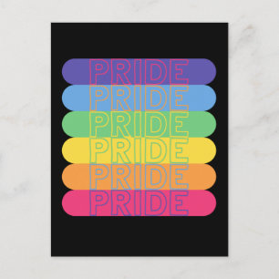Carte Postale Fierté dans les couleurs arc-en-ciel