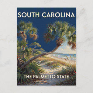 Carte Postale Fierté de l'État de Caroline du Sud 🌴 Palmiers