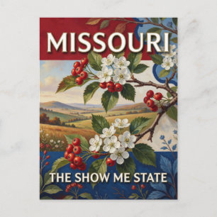 Carte Postale Fierté de l'État du Missouri 🌸 Cornouiller à fleu
