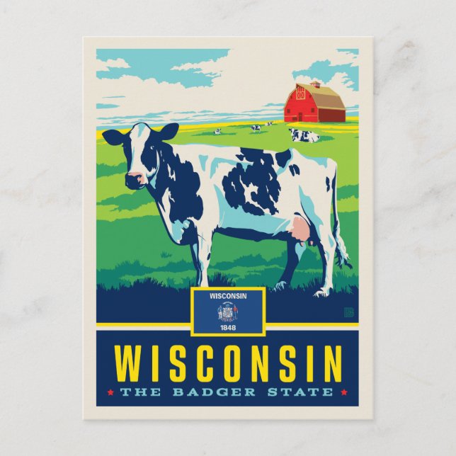 Carte Postale Fierté de l'État | Wisconsin (Devant)