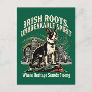 Carte Postale Fierté de l'héritage irlandais du Boston Terrier