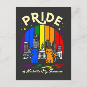 Carte Postale Fierté de Nashville Ville Tennessee Cats Arc-en-ci