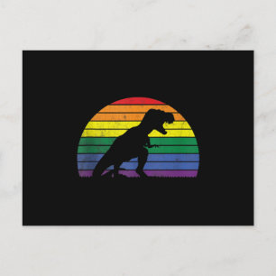 Carte Postale Fierté gay T-Rex LGBT