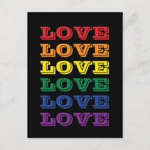 Carte Postale Fierté LGBTQ Amour Texte Répété Personnalisable