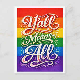 Carte Postale Fierté LGBTQ+ : Vous Tous Veut Dire Tous