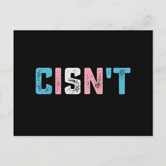 Carte Postale Fierté transgenre Cis n'est pas drapeau trans LGBT (Devant)