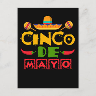Carte Postale Fiesta Sombrero Mexicaine Bonne Cinco De Mayo
