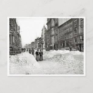 Carte Postale Fifth Ave., Snow Storm, New York City 1906 Vintage