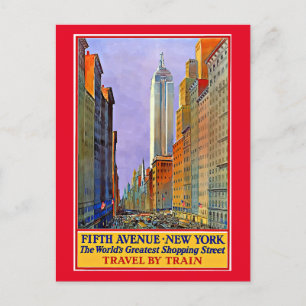 Carte Postale Fifth Avenue, New York poster vintage,