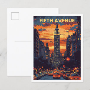 Carte Postale Fifth Avenue New York USA Art Vintage voyage