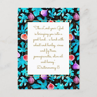 Carte Postale Figes Terre Promise Deutéronome 8 Bible Verse