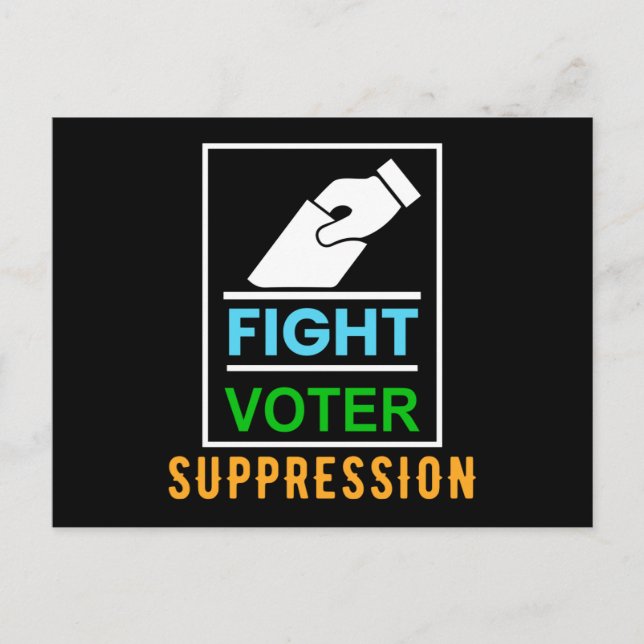 Carte Postale Fight Voter Suppression - Election Design (Devant)