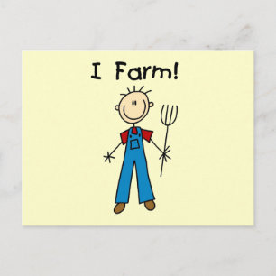 Carte Postale Figure à bâtons T-shirts et cadeaux pour agriculte