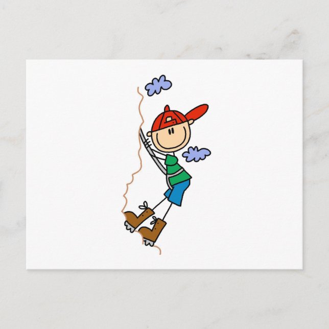 Carte Postale Figure Bâton Escalade Rocheuse (Devant)