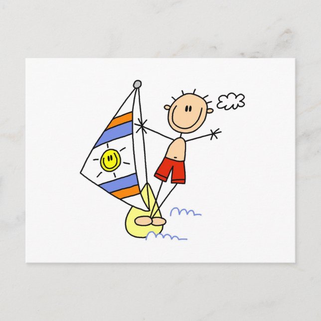 Carte Postale Figure de bâton de parasailing (Devant)