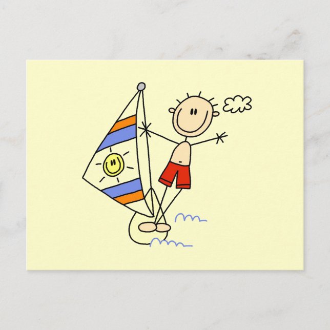 Carte Postale Figure de bâton de parasailing (Devant)