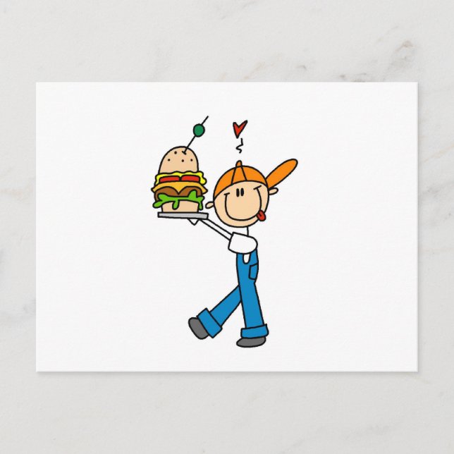 Carte Postale Figure de bâtonnets Connaisseur de Sandwich (Devant)