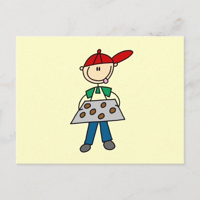 Carte Postale Figure de bâtonnets qui fait cuire des biscuits (Devant)