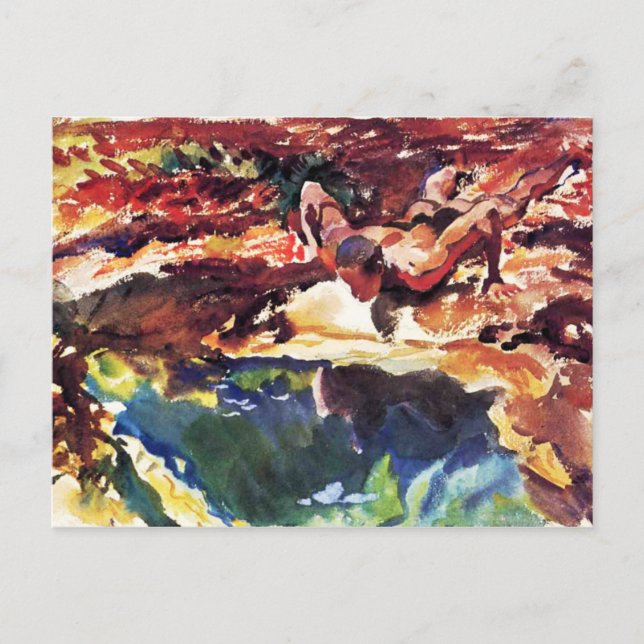 Carte Postale Figure et pool par Sargent (Devant)