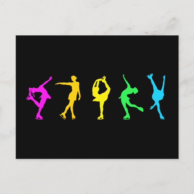 Carte Postale Figure Skaters Pastel Rainbow (Devant)