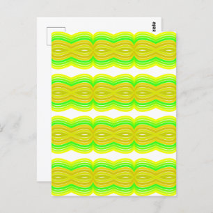 Carte Postale Figure Vert Et Jaune Huit Art Motif