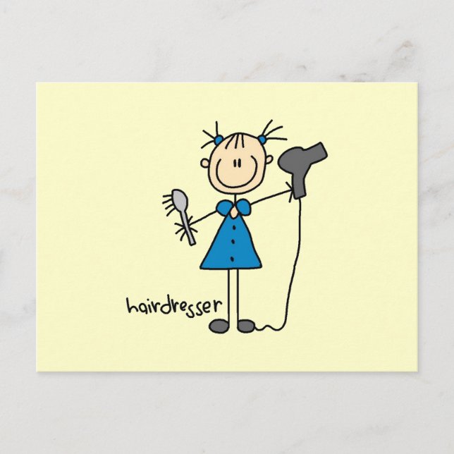 Carte Postale Figurine de coiffeur bâton (Devant)