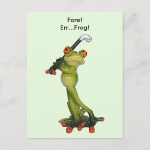 Carte postale Figurine de grenouille Golfer