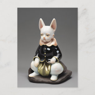 Carte Postale Figurine de porcelaine de lapin