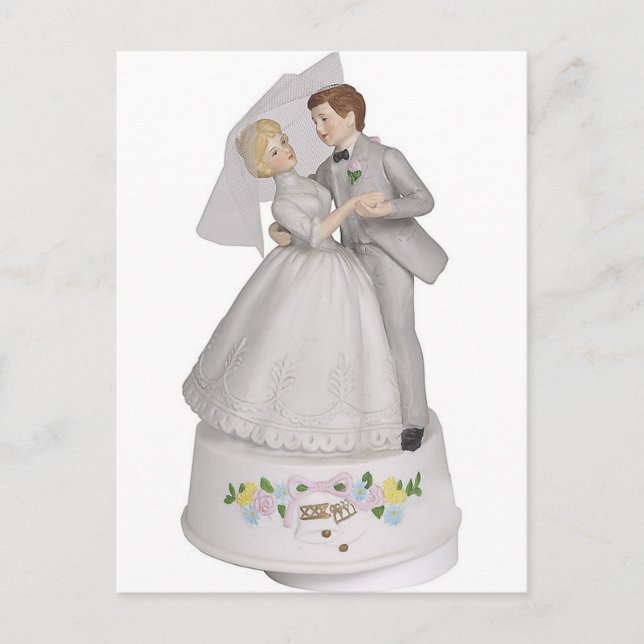 Carte Postale Figurine de topurine de gâteau mariage (Devant)
