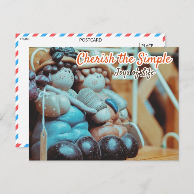 Carte Postale Figurines en céramique Whimsical Vintage (Devant / Derrière)