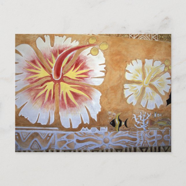 Carte Postale Fiji, art mural. (Devant)