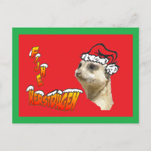 Carte Postale Fijne Kerstdagen Stokstaartje Kerstman Briefkaart