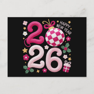 Carte Postale Fil à crocheter Bonne année 2026