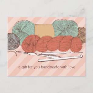 Carte Postale fil de couleur personnalisé skeins crochet crochet