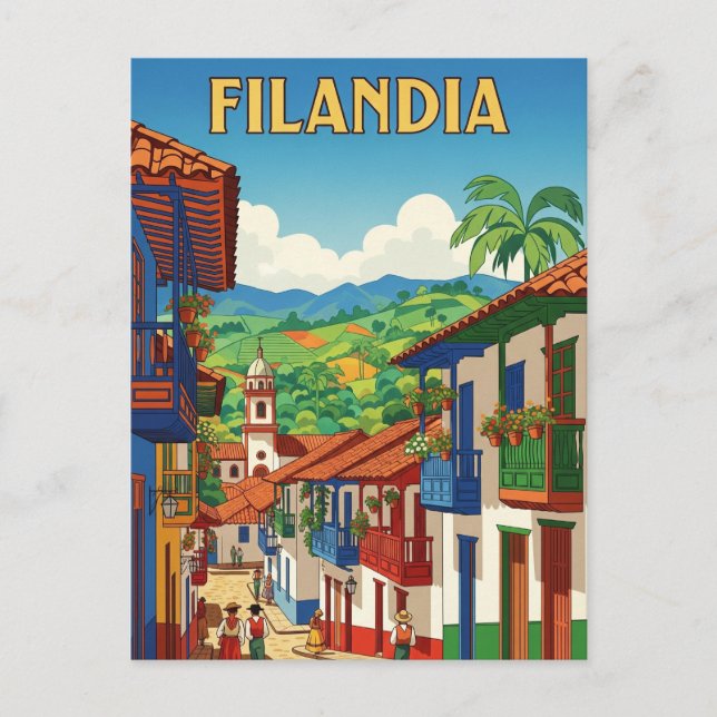 Carte Postale Filandia Colombie Voyage (Devant)