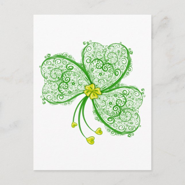 Carte Postale Filigree de trèfle chanceux (Devant)