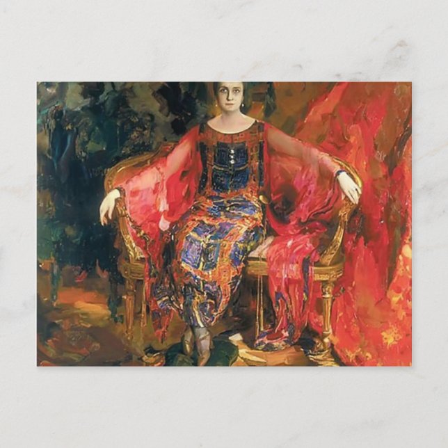 Carte Postale Filipp Malyavin - Portrait d'Alexandra Balashova (Devant)